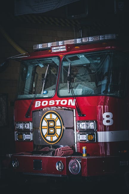Boston Fire Truck with number 8 representing tactical strength and reliability